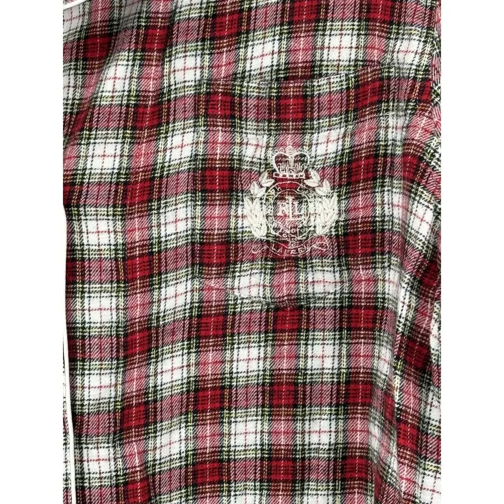 Lauren Ralph Lauren Plaid Cotton Flannel Holiday Christmas Pajama Set Womens XL